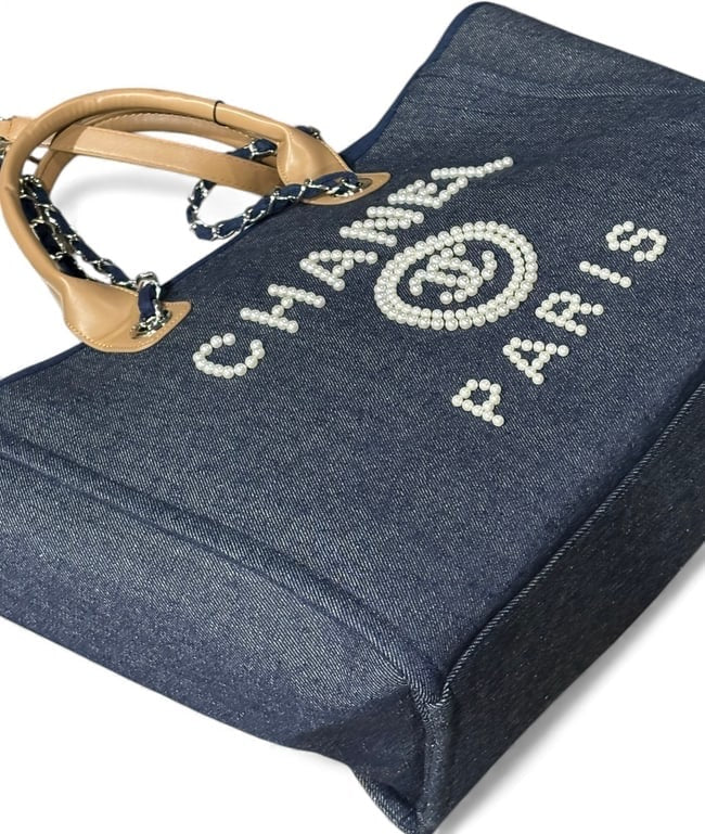 VIP/GWP Denim Deauville Pearl Logo Bag