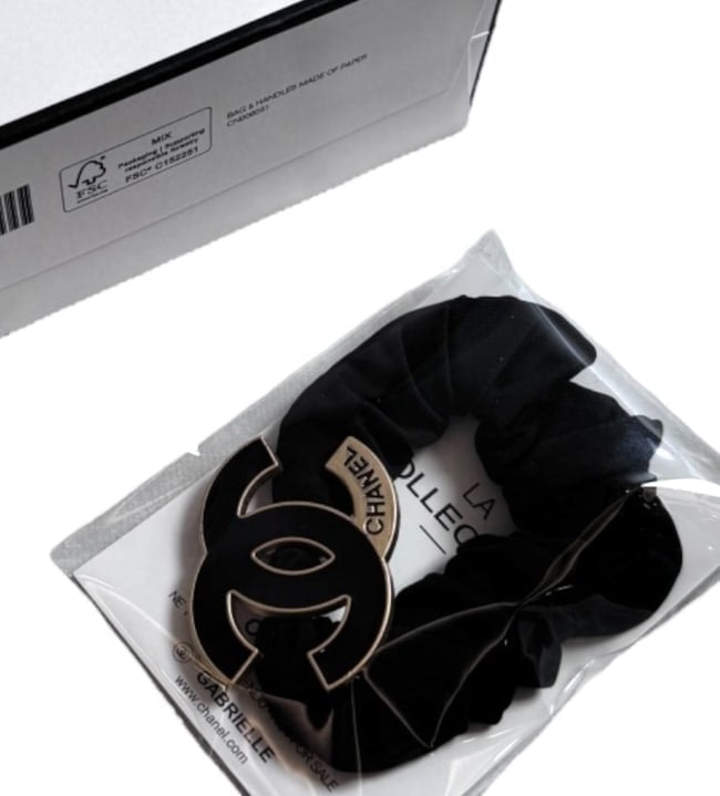 VIP/GWP Black CC Hair Scrunchy with Gift Bag