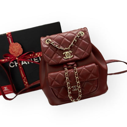 VIP/GWP Red Quilted Backpack with Gift Bag