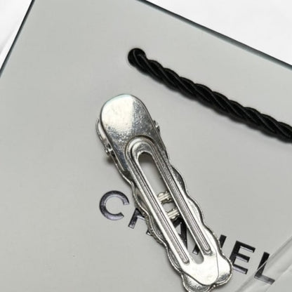 VIP/GWP Silver Rhinestone CC Rect Hair Clip - Image 2