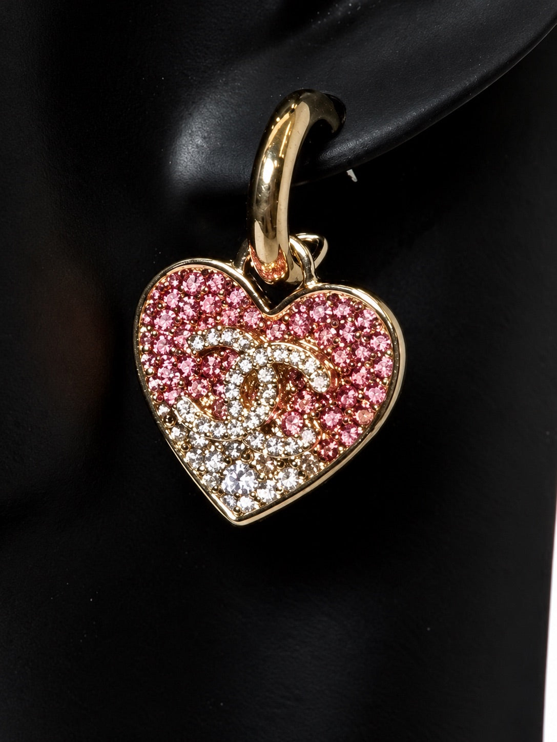 VIP/GWP Pink Heart CC Rhinestone Earrings - Image 3