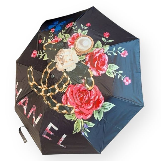 VIP/GWP Black Floral Umbrella with Box