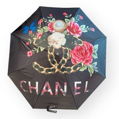 VIP/GWP Black Floral Umbrella with Box