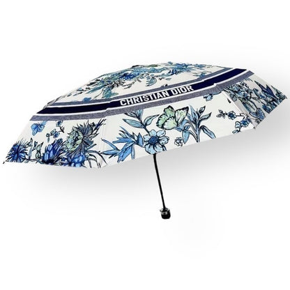 VIP/GWP White Blue Butterfly Umbrella with Sleeve & Box