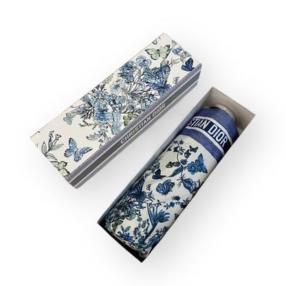 VIP/GWP White Blue Butterfly Umbrella with Sleeve & Box