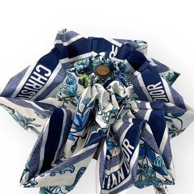 VIP/GWP White Blue Butterfly Umbrella with Sleeve & Box