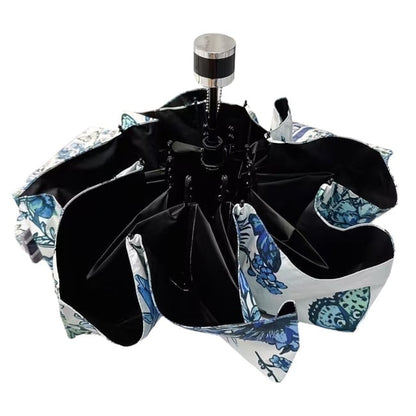 VIP/GWP White Blue Butterfly Umbrella with Sleeve & Box