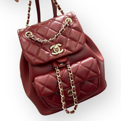 VIP/GWP Red Quilted Backpack with Gift Bag