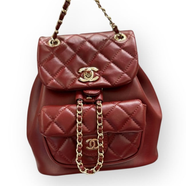VIP/GWP Red Quilted Backpack with Gift Bag