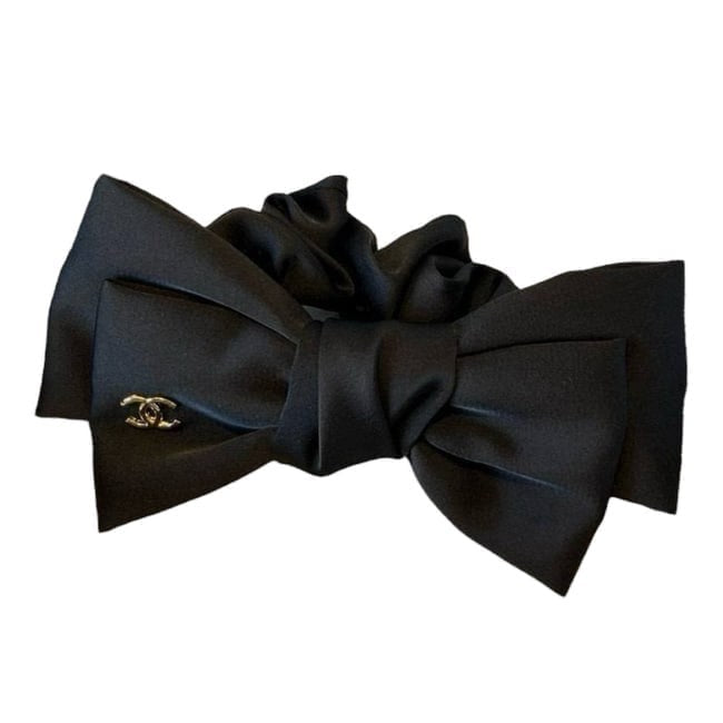 VIP/GWP Black Bow Hair Scrunchy with Gift Bag