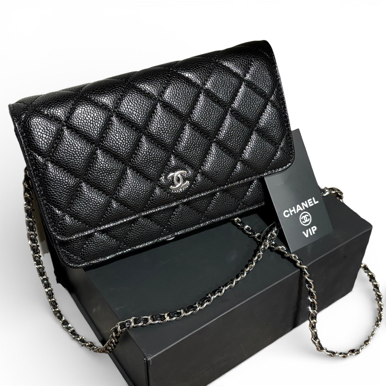 VIP/GWP Black Quilted WOC Bag with Box
