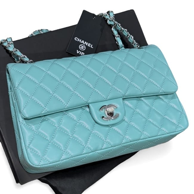 VIP/GWP Blue Quilted Classic Flap Bag