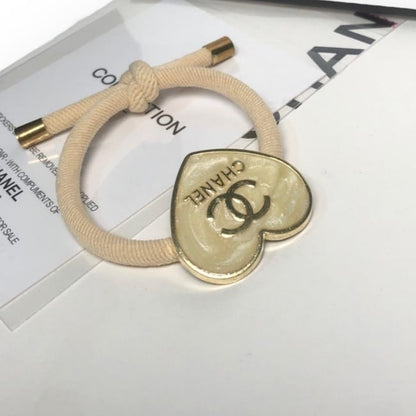 VIP/GWP White Heart Shimmer Hair Tie with Bag