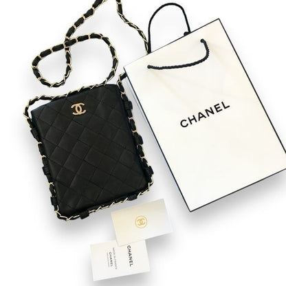 VIP/GWP Black Quilted Card Holder On Chain