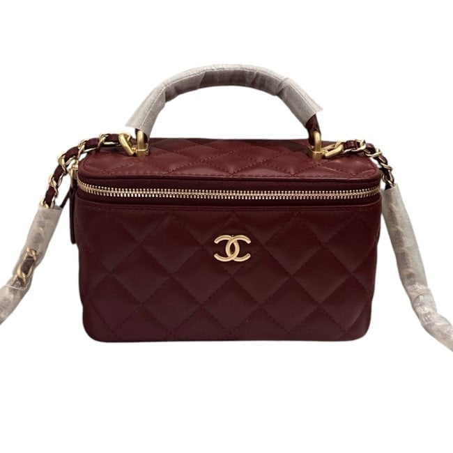 VIP/GWP Red Quilted Chain Vanity Bag with Box