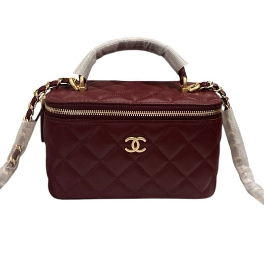 VIP/GWP Red Quilted Chain Vanity Bag with Box