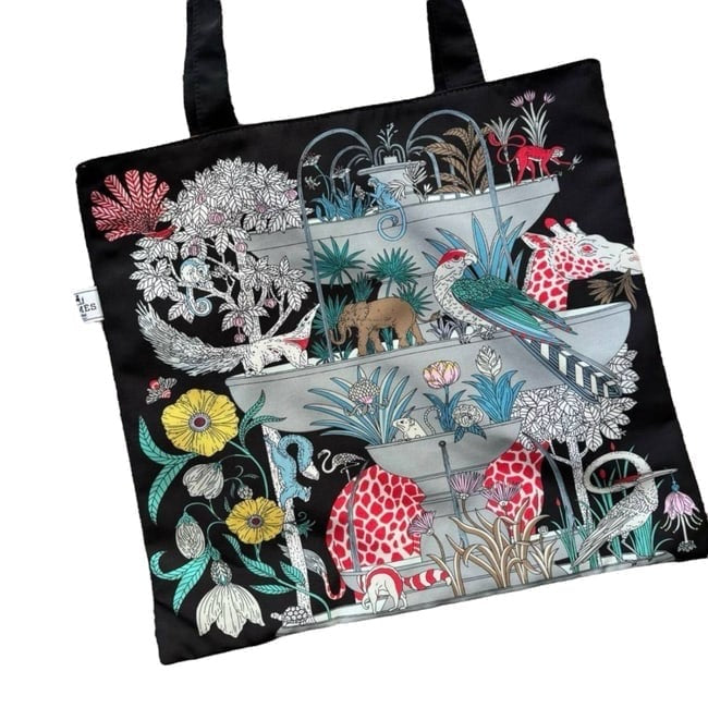 VIP/GWP Black Floral Animal Print Tote Bag