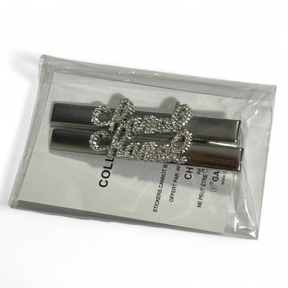 VIP/GWP 2Pc Rhinestone Logo Hair Clips