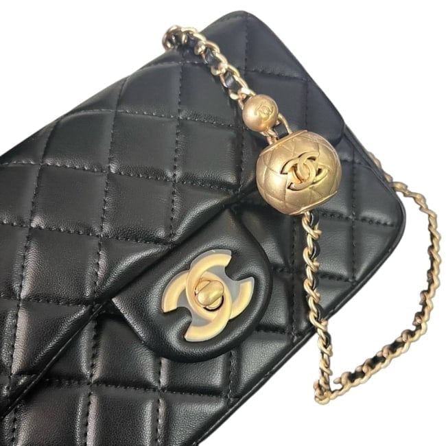 VIP/GWP Black Quilted Mini Flap Bag with Box