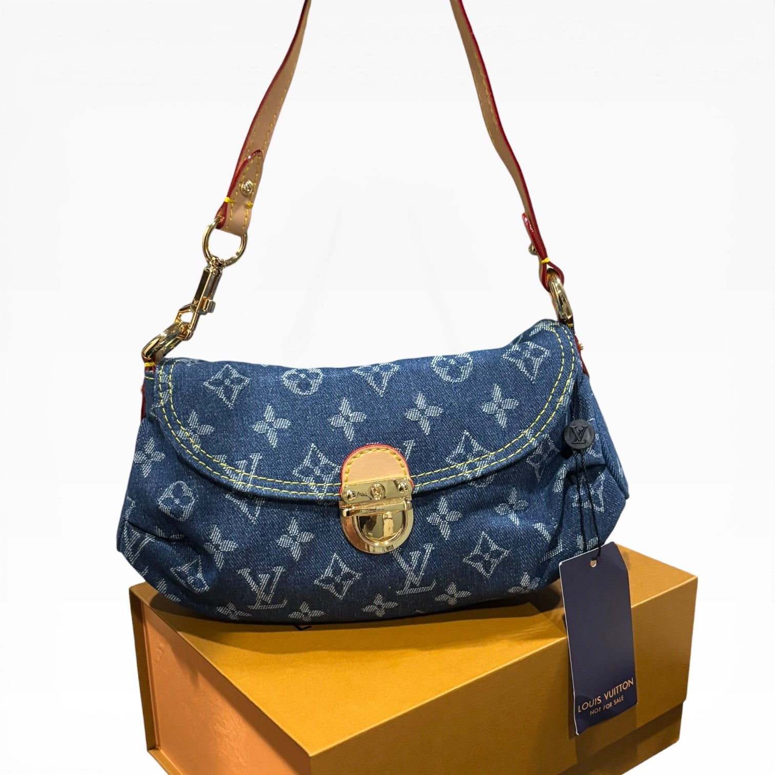 VIP/GWP Denim Pleaty Monogram Bag with Gift Bag