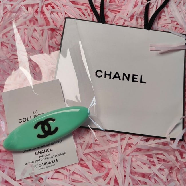 VIP/GWP Teal CC Long Oval Hair Clip with Bag