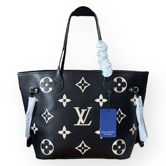 VIP/GWP Black Mono Neverfull PM Tote with Bag