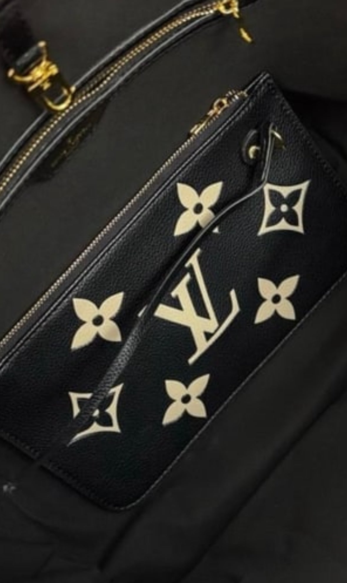 VIP/GWP Black Mono Neverfull PM Tote with Bag