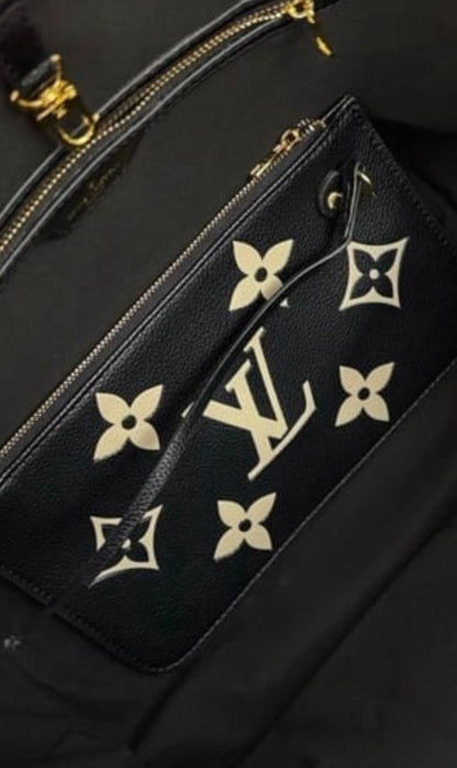 VIP/GWP Black Mono Neverfull PM Tote with Bag