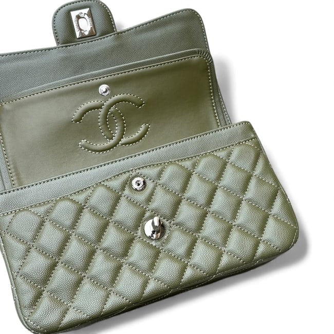 VIP/GWP Olive Quilted Double Flap Bag
