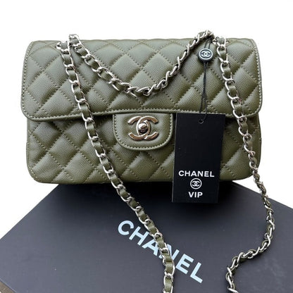 VIP/GWP Olive Quilted Double Flap Bag