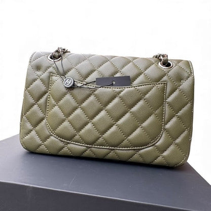 VIP/GWP Olive Quilted Double Flap Bag