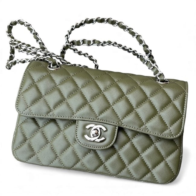 VIP/GWP Olive Quilted Double Flap Bag