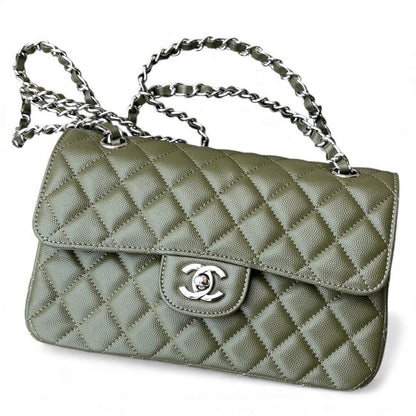 VIP/GWP Olive Quilted Double Flap Bag