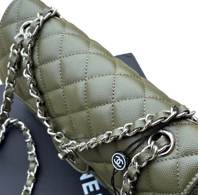 VIP/GWP Olive Quilted Double Flap Bag