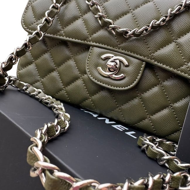 VIP/GWP Olive Quilted Double Flap Bag