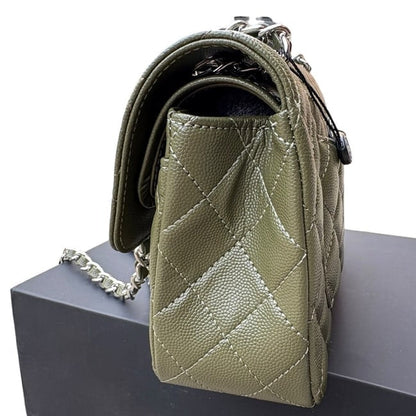 VIP/GWP Olive Quilted Double Flap Bag
