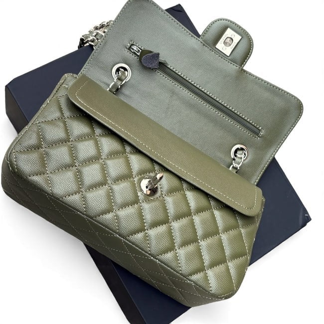 VIP/GWP Olive Quilted Double Flap Bag