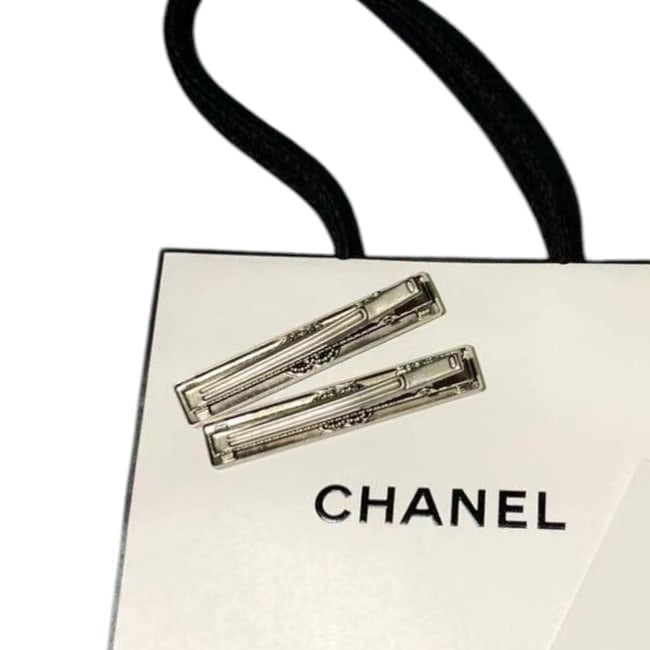 VIP/GWP Silver 2Pc Rhinestone CC Hair Clips