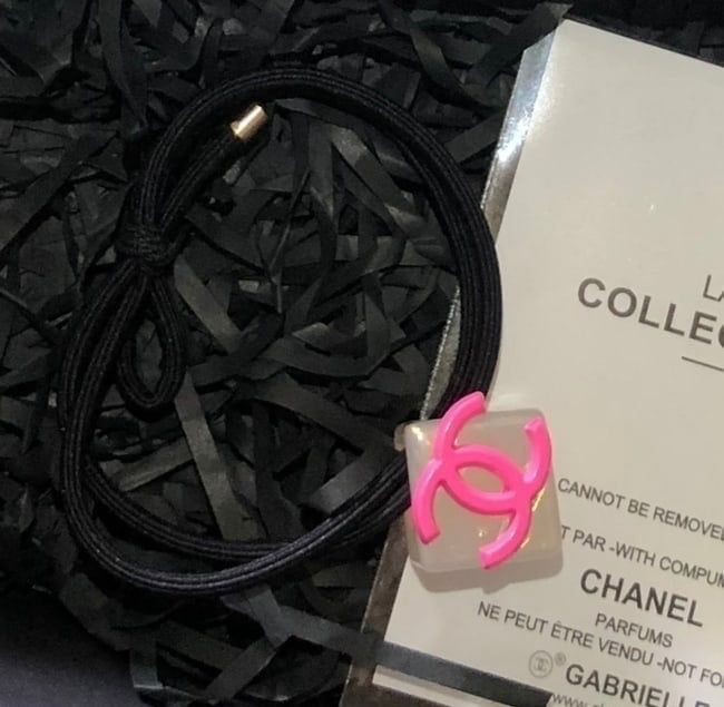 VIP/GWP Pink CC Logo Hair Tie with Gift Bag