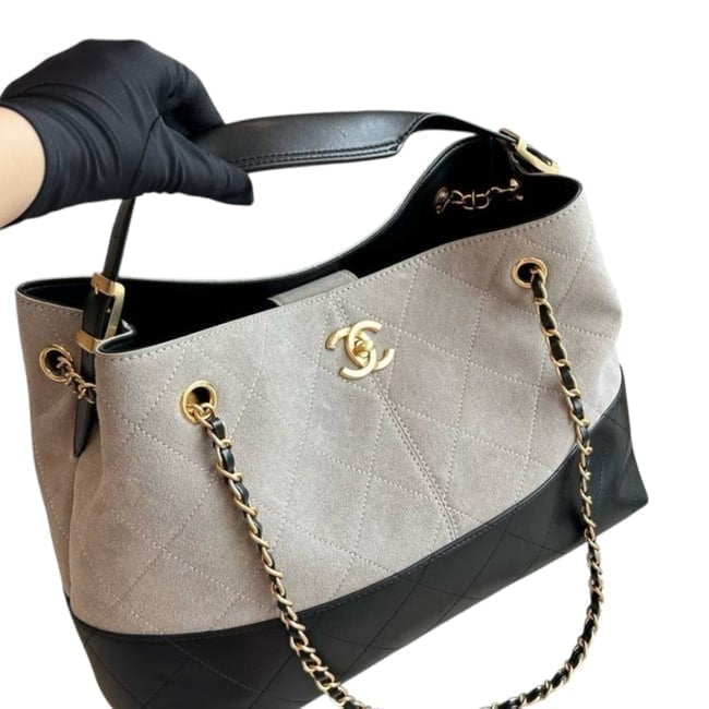 VIP/GWP Tan Quilted Hobo Bag with Gift Bag