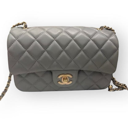 VIP/GWP Grey Pearl Mini Flap Bag with Box