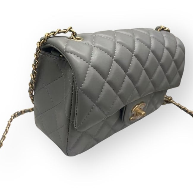 VIP/GWP Grey Pearl Mini Flap Bag with Box