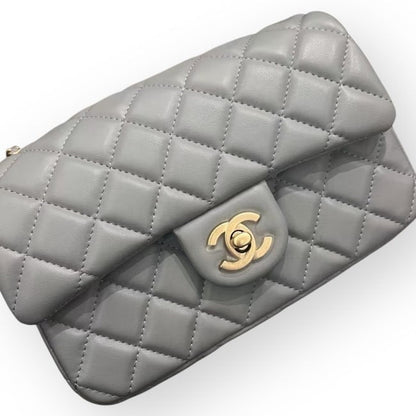 VIP/GWP Grey Pearl Mini Flap Bag with Box