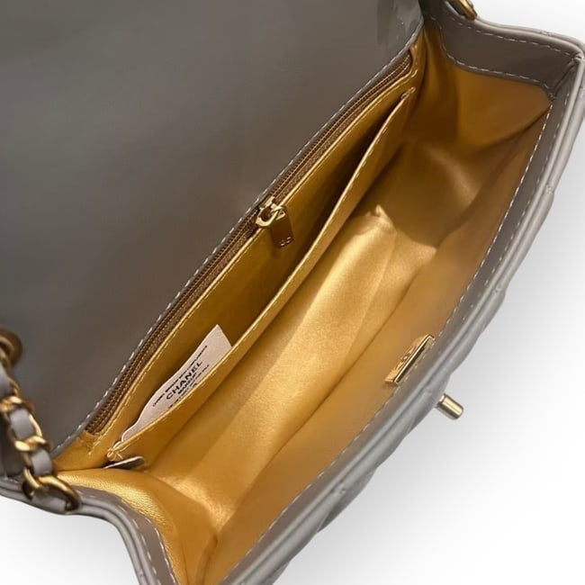 VIP/GWP Grey Pearl Mini Flap Bag with Box