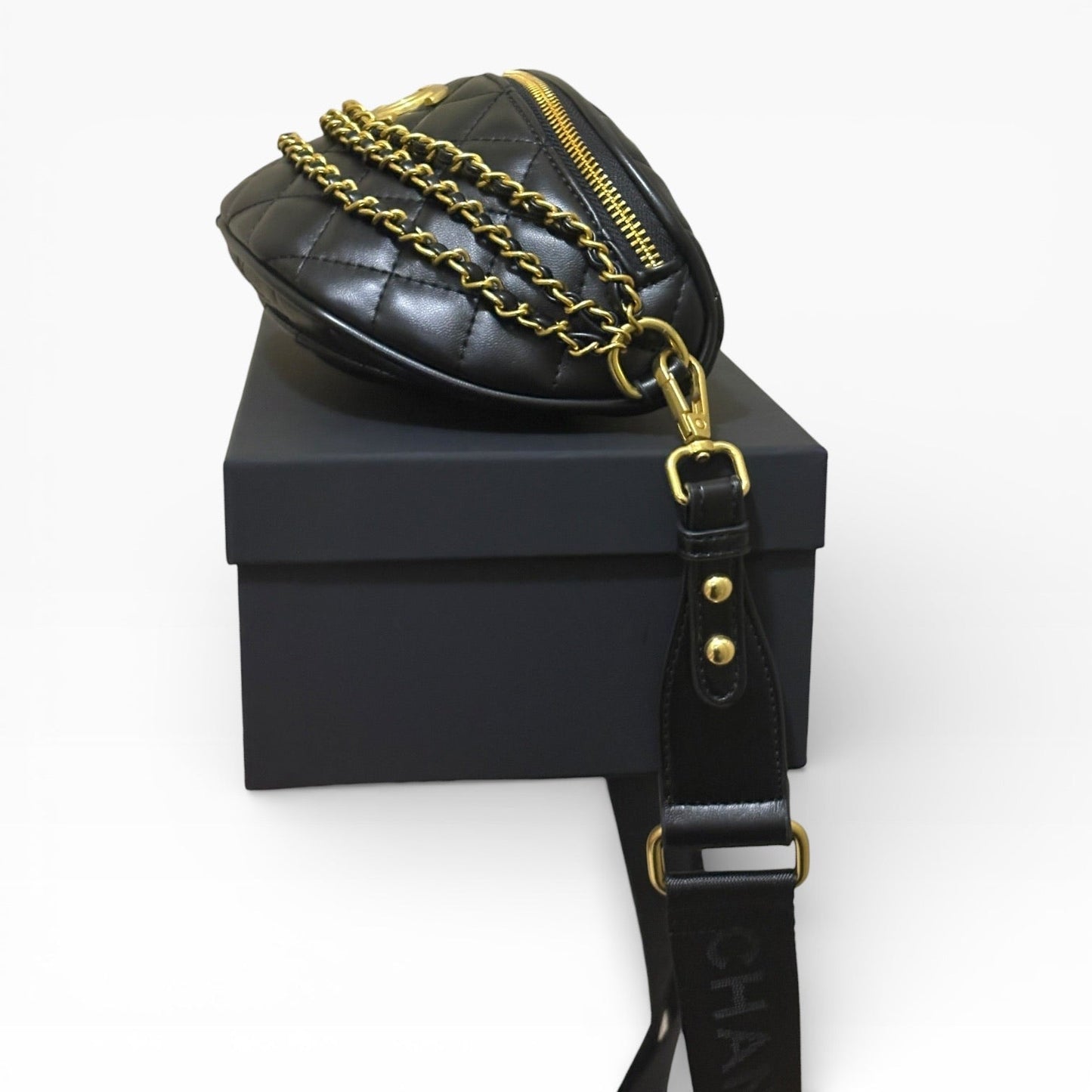 VIP/GWP Black Quilted Belt with Box