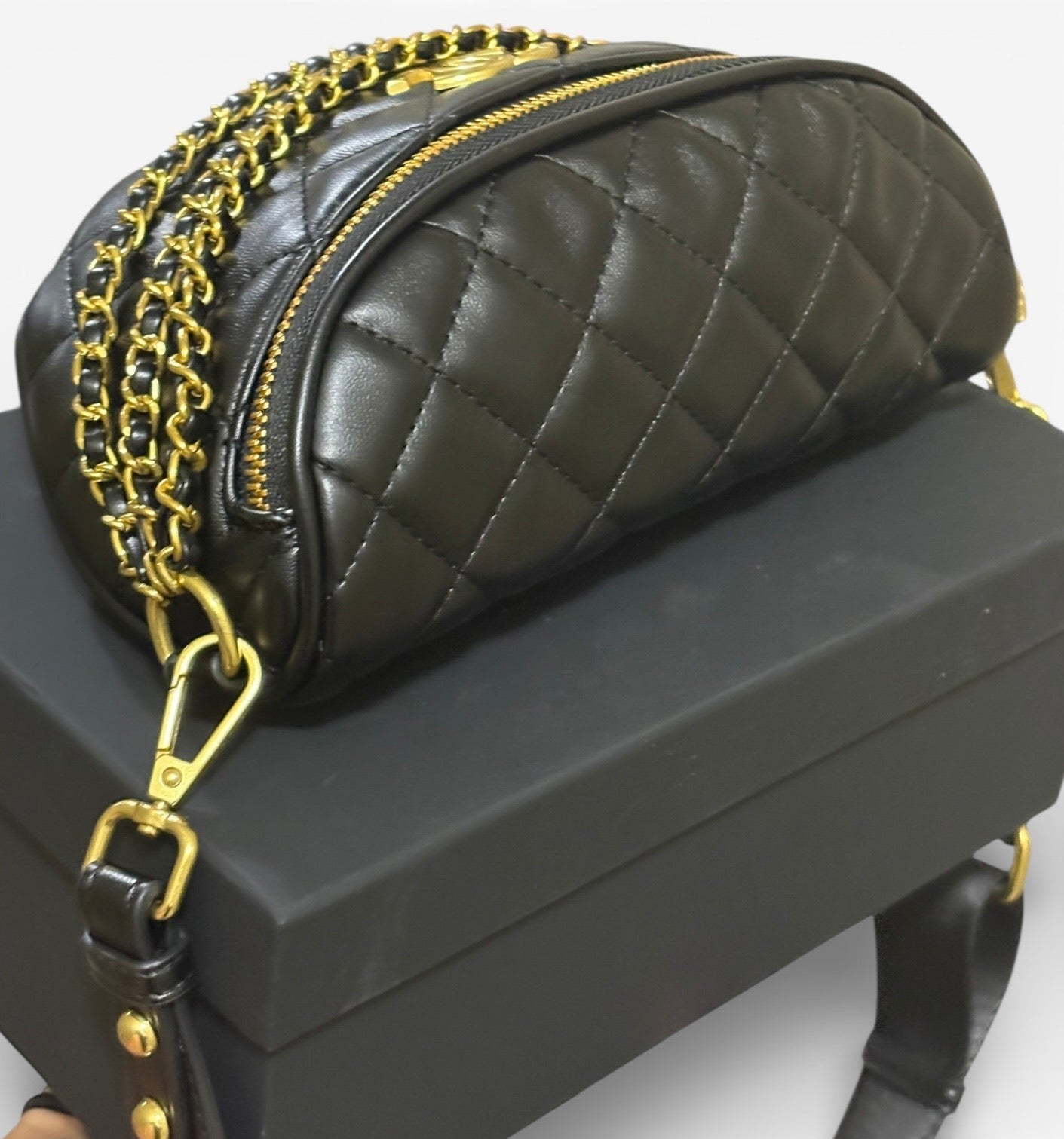 VIP/GWP Black Quilted Belt with Box
