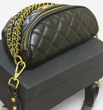VIP/GWP Black Quilted Belt with Box