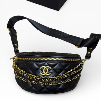 VIP/GWP Black Quilted Belt with Box