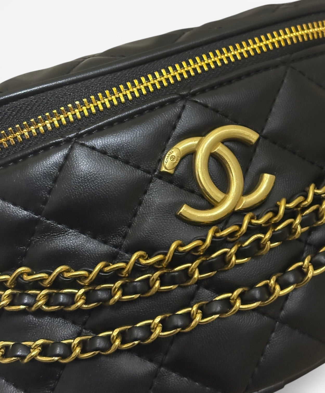 VIP/GWP Black Quilted Belt with Box
