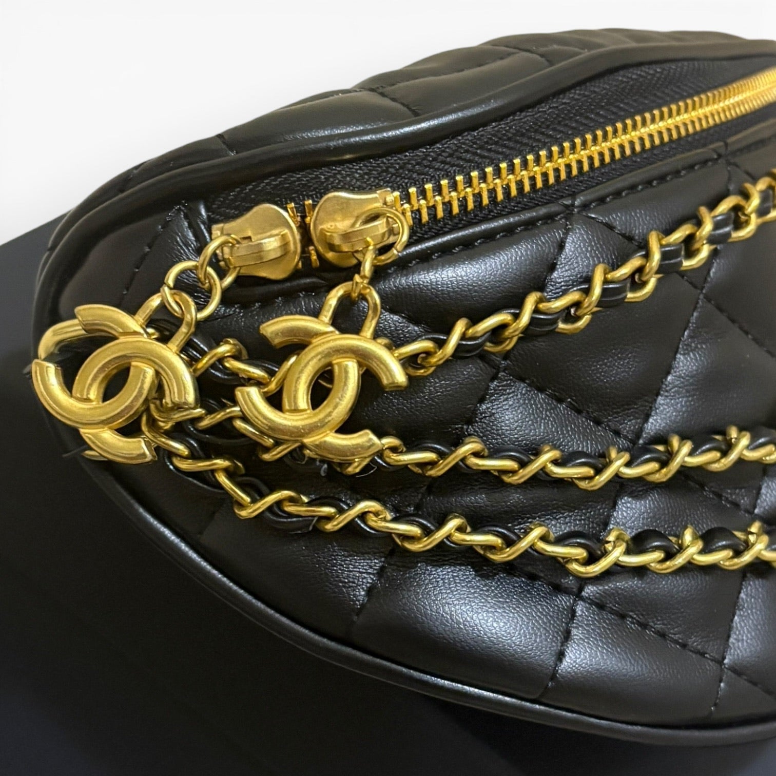 VIP/GWP Black Quilted Belt with Box